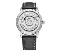 BIZTTLOG Orologio da uomo con cuscinetto a sfera magnetico - Cinturino in acciaio inossidabile, quadrante con numeri romani, senza vetro, resistenza all'acqua fino a 30 metri(Silver1)