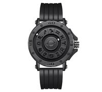 BIZTTLOG Orologio Zodiac a levitazione magnetica da uomo, caratterizzato da un design aperto e senza vetro, resistenza all'acqua fino a 30 metri e movimento al quarzo, Regali per gli uomini(Black3)
