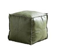 BIZTTLOG Poggiapiedi cubo da 45 cm in similpelle, poggiapiedi multiuso, coperchio apribile, design vuoto - Quadrato multicolore(Green)