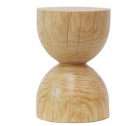 BIZTTLOG Sgabello in legno massello nordico - Tavolino rotondo da soggiorno in stile country americano, poggiapiedi multifunzionale, decorazione in legno naturale, altezza circa 45 cm(Wood color2)