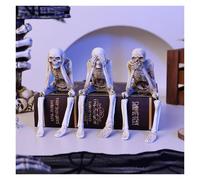 BIZTTLOG Statua Decorativa in Resina Raffigurante Uno Scheletro, Realizzata a Mano, Perfetta for Feste spettrali, Decorazioni Gotiche for la casa e Collezioni da scrivania.(3PC)