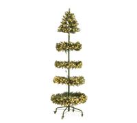 Bizzotto Albero di Natale Espositore 210 cm 4 Piani con 1158 Rami e Illuminazione LED