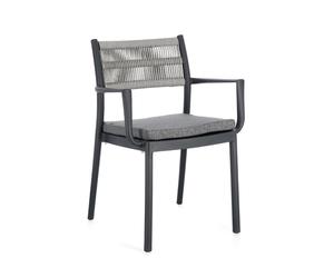 Bizzotto Alvin, sedia con braccioli con cuscino antracite/grigio chiaro Alvin, sedia con braccioli con cuscino antracite/grigio chiaro
