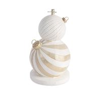 Bizzotto Base per Albero di Natale Garnish Bianco e Oro H 84 cm Copribase Natalizio Decorativo