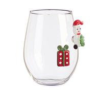 Bizzotto Bicchiere Lavish Pupazzo e Regalo di Natale H 12 Cm D 9,2 Cm Vetro con Scatola Regalo