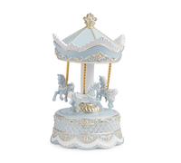 Bizzotto Carillon Darling di Natale Giostra con Cavalli H 22,9 Cm D 12,4 Cm Azzurro
