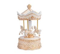 Bizzotto Carillon Darling di Natale Giostra con Cavalli H 22,9 Cm D 12,4 Cm Beige