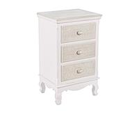 Bizzotto Clorine Cassettiera 3C, Ripiani e Frontali con Motivi Floreali Intarsiati, Legno, Multicolore, 38x45x73 cm