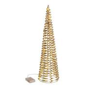 Bizzotto Cono di Natale Kinsey 30 MicroLed H 60 Cm D 16 Cm Classic Oro