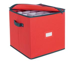 Bizzotto Contenitore Natalizio Xmas per 27 Sfere D 100 Mm Quadrato Rosso