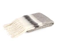 Bizzotto Coperta di Natale Nayla a Righe 130 x 170 Cm con Frange Grigio