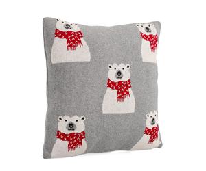 Bizzotto Cuscino di Natale Editha Orso 45 x 45 Cm Rosso Bianco