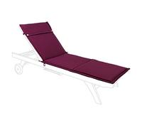 Bizzotto Cuscino per Lettino da Giardino Piscina, Tessuto da Esterno Idrorepellente e Sfoderabile, Poly 64 x 190 cm (Bordeaux)