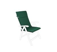 Bizzotto Cuscino per Sedia Sdraio da Giardino Sfoderabile, Tessuto per Esterno Schienale Alto Poly, 50 x 120 cm Verde