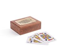 Bizzotto Decorazione di Natale Carte Fortune Legno H 4 Cm 10,8 x 8,5 Cm Incluso Set Carte