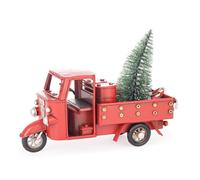 Bizzotto Decorazione di Natale Motor Ape con Pino H 13 Cm 17 x 7 Cm Rosso