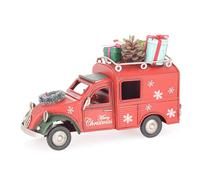 Bizzotto Decorazione di Natale Motor Furgoncino con Regali H 10,5 Cm 16,5 x 6,5 Cm Rosso