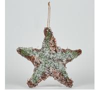 Bizzotto Decorazioni natalizie PENDAGLIO RATTAN STELLA GHIACCIATO L in Multicolore Unica