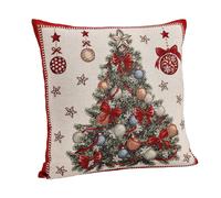 Bizzotto Fodera Cuscino con Albero di Natale Mabel 45 x 45 Cm Bianco