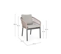 Bizzotto Galdana, sedia con braccioli con cuscino antracite/khaki Galdana, sedia con braccioli con cuscino antracite/khaki