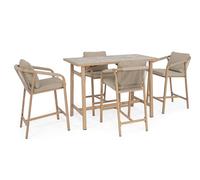 Bizzotto Kalimera Desert Set Bar Tavolo Sgabelli Corda Alluminio