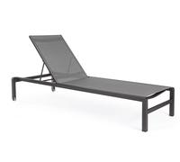 Bizzotto Konnor Lettino Sdraio Antracite Alluminio Textilene
