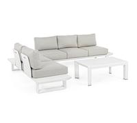 Bizzotto Konnor Salotto Angolare Bianco Alluminio Cuscini Waterproof