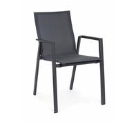 Bizzotto Krion Sedia con Braccioli Antracite Alluminio