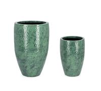 Bizzotto Nirad Set 2 Portavasi Verde Metallo H 48-69 cm