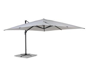 Bizzotto Ombrellone ines con palo laterale antracite, telo grigio chiaro, 4x4 m Ombrellone ines con palo laterale antracite, telo grigio chiaro, 4x4 m