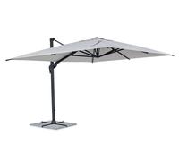Bizzotto Ombrellone a braccio Ines 3x4 metri Colore Grigio e Antracite Copertura inclusa