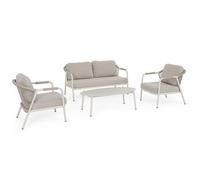 BIZZOTTO OUTDOOR MIRAVET SALOTTO CON CUSCINI KHAKI SET 4 PZ WALL