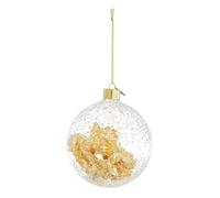 BIZZOTTO Palle di Natale in Vetro Trasparente Deocorazione Oro, Set 4 Pz Palline ⌀ 100 mm, Addobbi Natalizi Ornamento per Albero