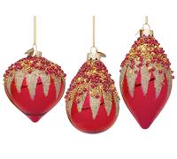 Bizzotto Pendaglio di Natale Firework Ass. Vetro Rosso 1 Pz