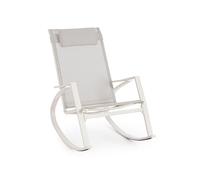 Bizzotto Poltrona dondolo con poggiatesta ercolano bianco/grigio Poltrona dondolo con poggiatesta ercolano bianco/grigio