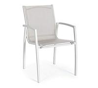 Sedia con bracci in alluminio da esterno mod. Hilla Bianco Cloud LD30 YES