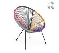 Bizzotto Poltrona Parker Multicolor da Esterno Giardino in Metallo e Corda Sedia Giardino Moderna