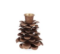 Bizzotto Portacandela di Natale Harriet 1 Posto a Forma di Pigna H 8,5 Cm D 7 Cm Metallo Marrone