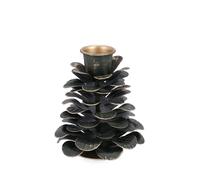 Bizzotto Portacandela di Natale Harriet 1 Posto a Forma di Pigna H 8,5 Cm D 7 Cm Metallo Verde