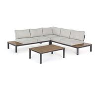 Bizzotto Salotto Angolare con Cuscini Elias - Antracite