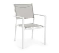 Bizzotto Sedia con braccioli Hilde bianco-cloud 88 x 57 x 60 cm