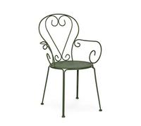 Bizzotto Sedia da Giardino in Metallo, Struttura in Acciaio per Arredo Esterno, Impilabile Etienne (Verde)