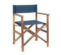 Bizzotto Sedia da Regista Pieghevole in Legno Colorata, Poltrona per Esterno Giardino Noemi (Blu)