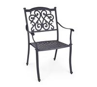 Bizzotto Sedia Ivrea Antracite con Braccioli in Alluminio cod.0805105