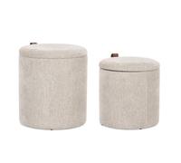 Bizzotto Set 2 pouf contenitore katia grigio chiaro Set 2 pouf contenitore katia grigio chiaro