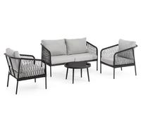 Bizzotto Set 4 salotto con cuscini felipe grigio Set 4 salotto con cuscini felipe grigio