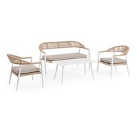 Bizzotto Set 4 salotto con cuscini jandia bianco SA27/BEIG Set 4 salotto con cuscini jandia bianco SA27/BEIG