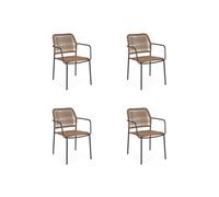 Bizzotto Set 4 sedie jable con braccioli impilabili antracite Set 4 sedie Jable con braccioli impilabili antracite
