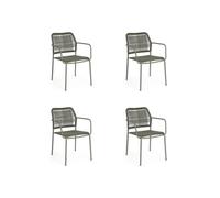 Bizzotto Set 4 sedie jable con braccioli impilabili verde Set 4 sedie Jable con braccioli impilabili verde