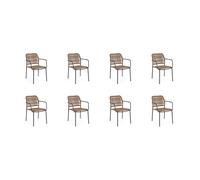 Bizzotto Set 8 sedie Jable con braccioli impilabili antracite Set 8 sedie Jable con braccioli impilabili antracite